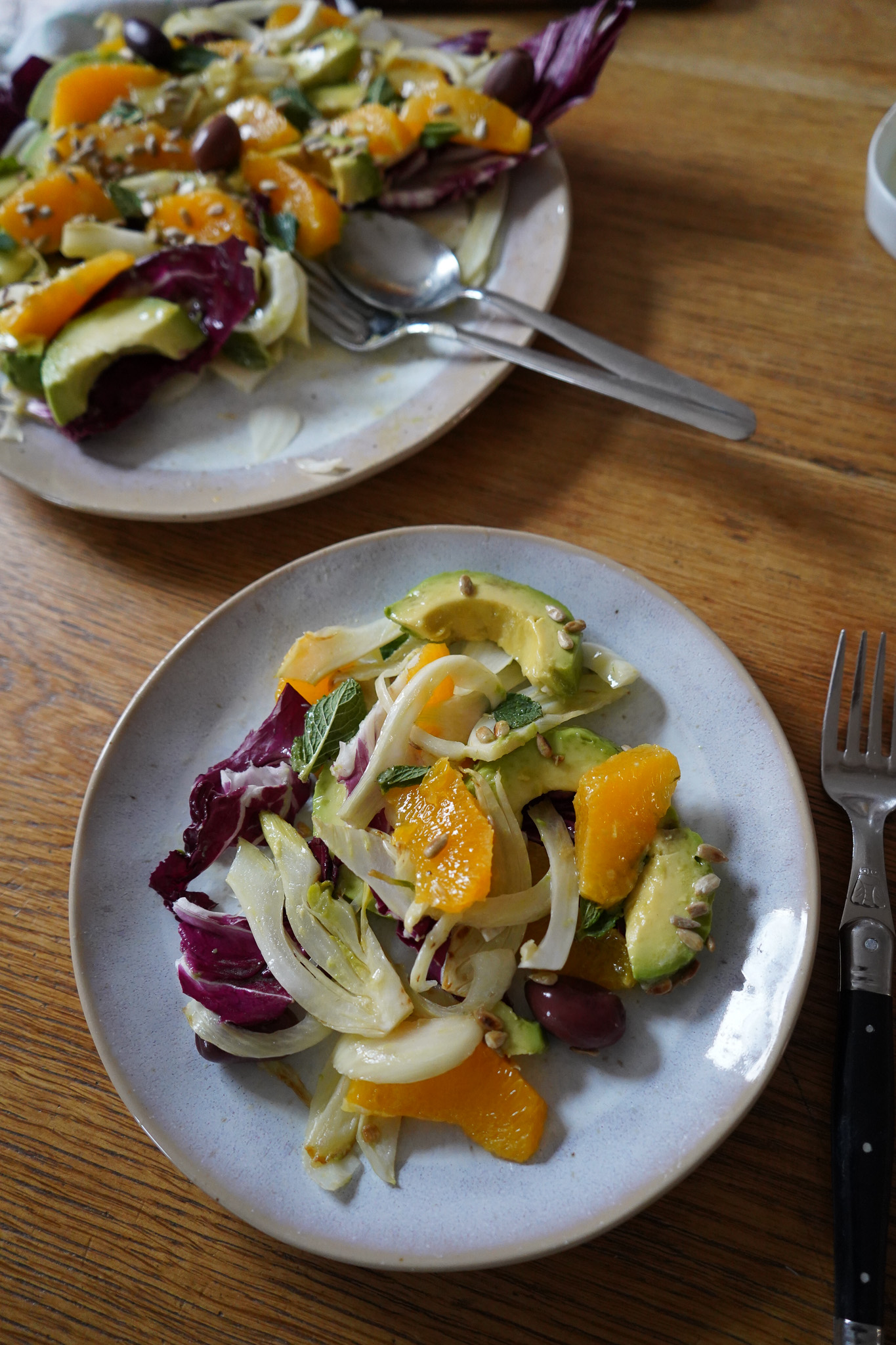 Schöner Salat mit zweierlei Fenchel, Orangen und Radicchio